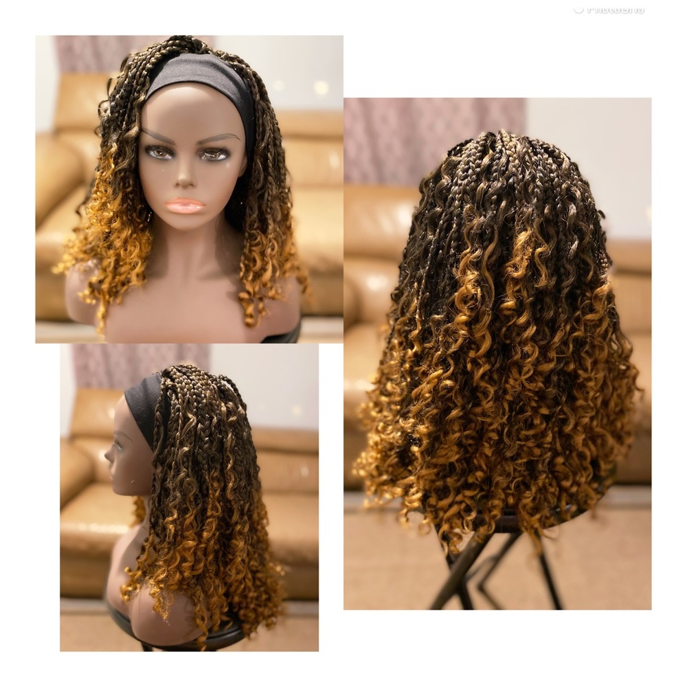 River box braid with curly ends.